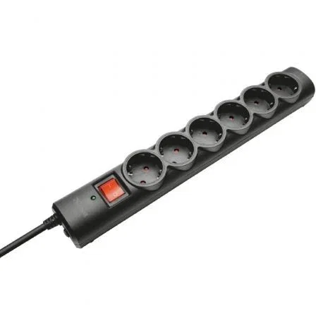 Trust Regleta 21059 con 6 Tomas de Corriente y Cable de 1.8m Negra